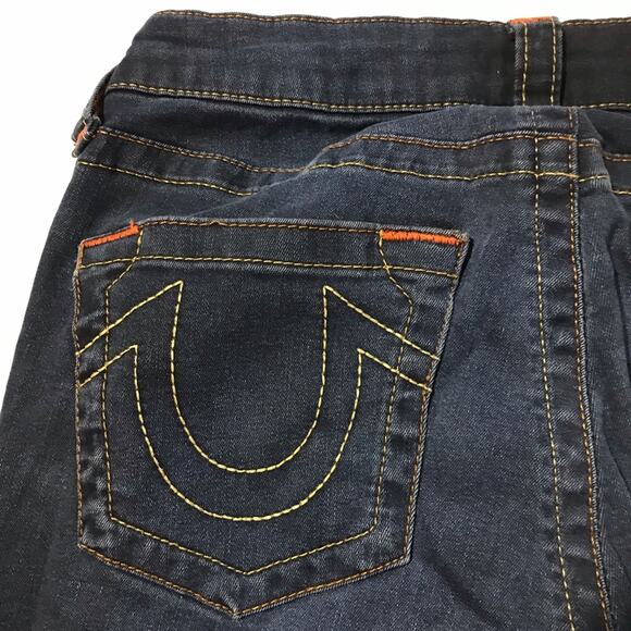 True Religion womens 28 Jennie curvy mid rise skinny dark wash jeans stretchy - Picture 11 of 12